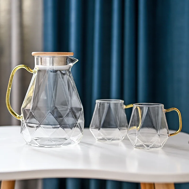 Diamond Texture Glass Teapot Set Hot Cold Water Water Jug Transparent Coffee Pot Home Water Carafe Heat-resistant Teapot HY
Diamond Texture Glass Teapot Set Hot Cold Water Water Jug Transparent Coffee Pot Home Water Carafe Heat-resistant Teapot HY