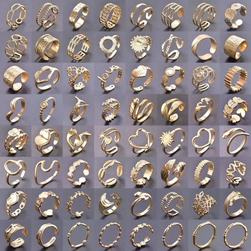 Vintage Rings for Women Stainless Steel Jewelry Sets Fashion Gold Color Unisex Finger Rings For Bijoux Jewelry Trending Product
Vintage Rings for Women Stainless Steel Jewelry Sets Fashion Gold Color Unisex Finger Rings For Bijoux Jewelry Trending Product