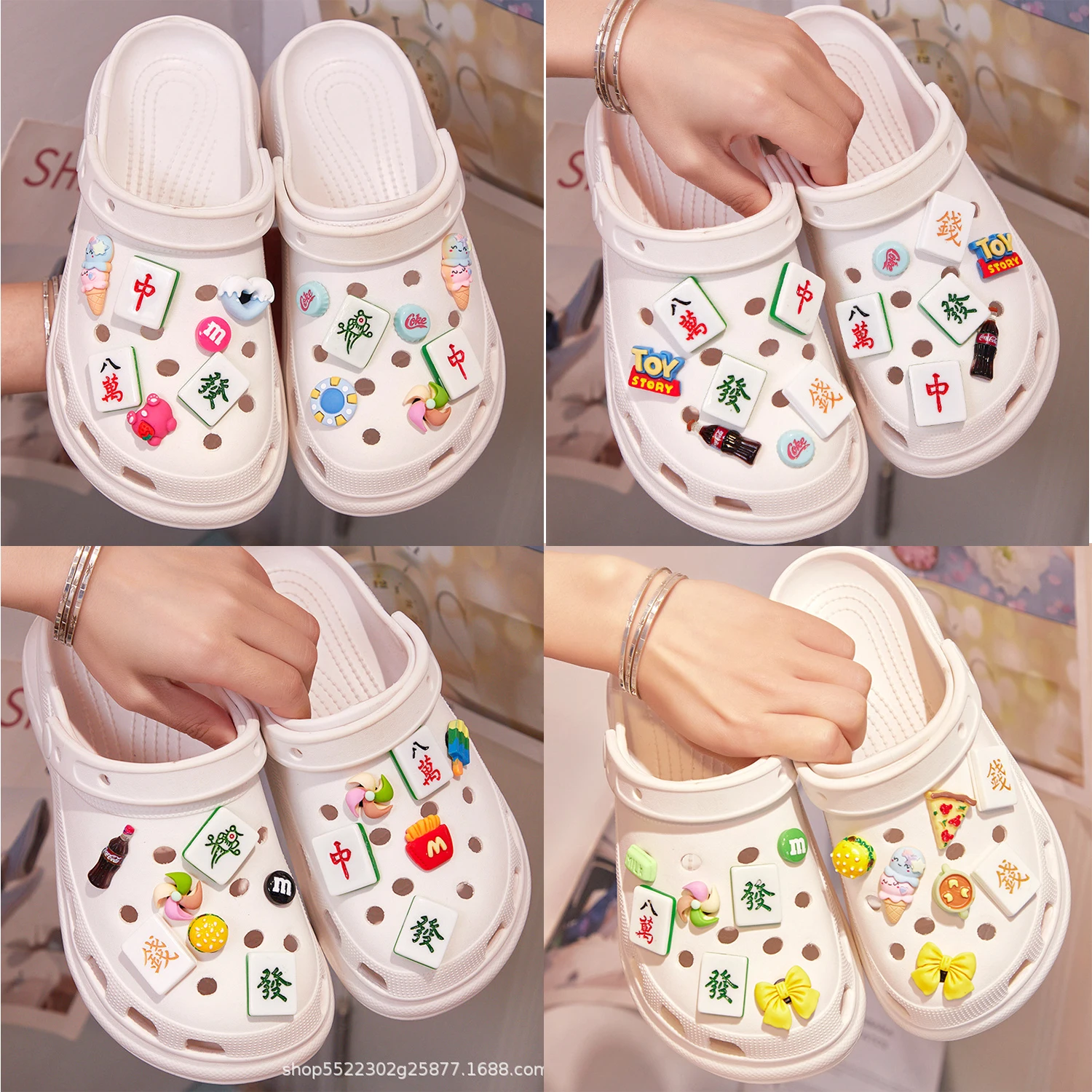 Novelty Chinese Mahjong Croc Charms Accessories PVC Shoe Buckle DIY Slippers Souvenir Decoration Charms for Boys Women Gifts 
Novelty Chinese Mahjong Croc Charms Accessories PVC Shoe Buckle DIY Slippers Souvenir Decoration Charms for Boys Women Gifts