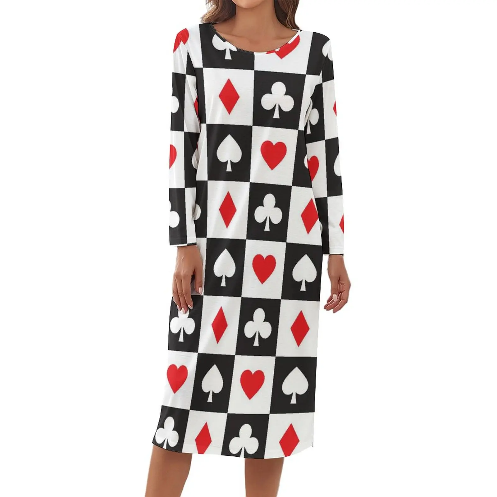 Poker Heart Pajamas Black And White Plaid Bedroom Dresses Female Long Sleeve Soft Sleepwear Hot Sale Autumn Printed Pajama
Poker Heart Pajamas Black And White Plaid Bedroom Dresses Female Long Sleeve Soft Sleepwear Hot Sale Autumn Printed Pajama