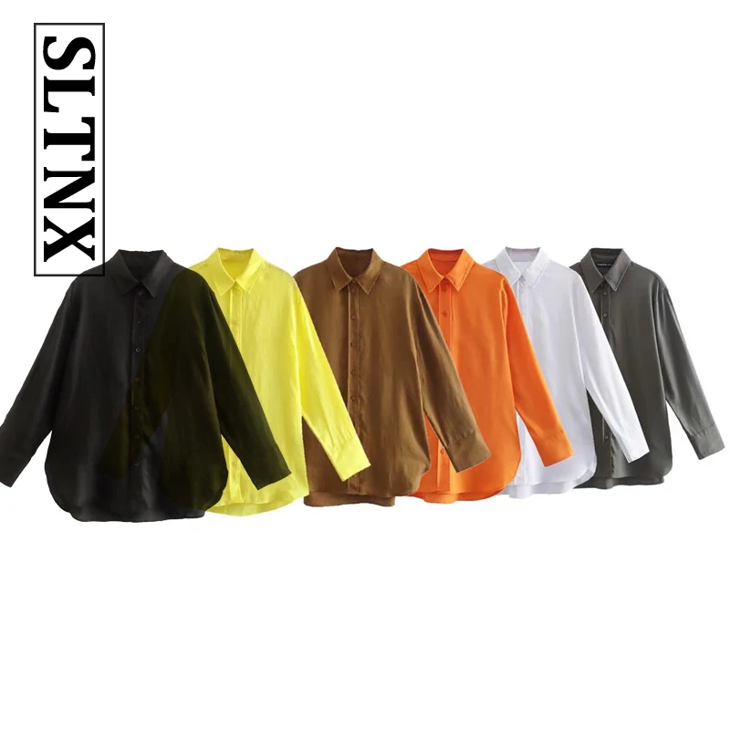 SLTNX 2022 Women Leisure Shirts Button Lapel Cardigan Top Lady Loose Long Sleeve Oversized Cotton Linen Shirt Multiple Colors
SLTNX 2022 Women Leisure Shirts Button Lapel Cardigan Top Lady Loose Long Sleeve Oversized Cotton Linen Shirt Multiple Colors