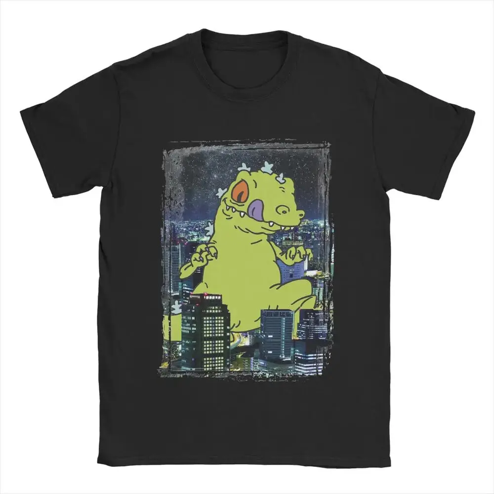 Юмористический Reptar City Rampage мужской круглый воротник 100% Cott Высокое качество