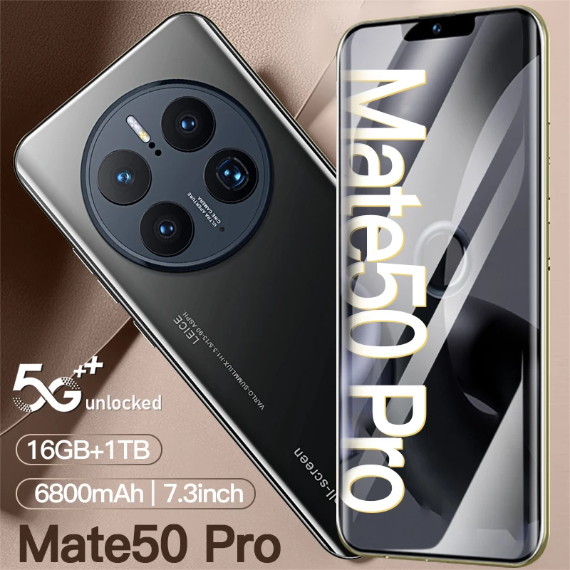 

New mate 50 pro 3G 4G 5G original smartphone phone 16G+1TB smart phone 7.3inch camera cell phone unlocked phones smartphones