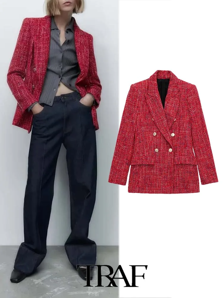 TRAF Textured Gold Double-Breasted Blazer Women 2022 Casual Blazer Woman Office Female Suit Long Sleeve Jacket
TRAF Textured Gold Double-Breasted Blazer Women 2022 Casual Blazer Woman Office Female Suit Long Sleeve Jacket