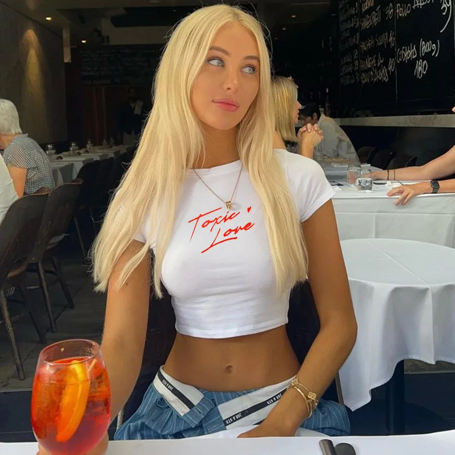 Topic Love Letters Printed Women Cropped Tops Harajuku 2000s Grunge Gothic Clothes Y2k Baby Tee Vintage T Shirt Female Tees
Topic Love Letters Printed Women Cropped Tops Harajuku 2000s Grunge Gothic Clothes Y2k Baby Tee Vintage T Shirt Female Tees