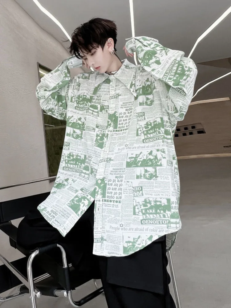 SYUHGFA 2022 Autumn Lapel Newspaper Print Long Sleeve Shirt For Men Loose Casual Style Korea Streetwear Shirts Tops Men Clothing
SYUHGFA 2022 Autumn Lapel Newspaper Print Long Sleeve Shirt For Men Loose Casual Style Korea Streetwear Shirts Tops Men Clothing