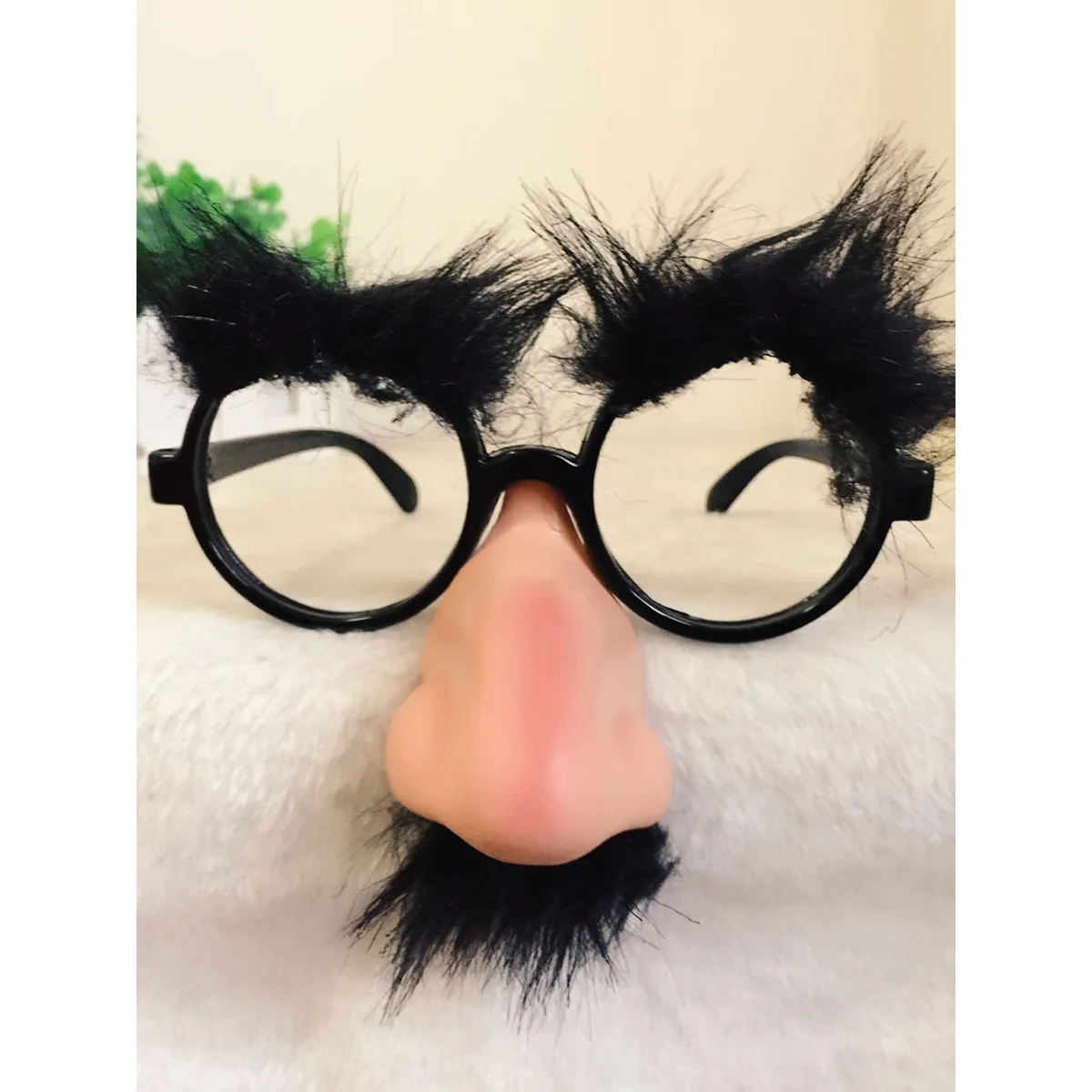 

Classic Disguise Prop Fuzzy Nose Glasses with Eyebrow and Mustache Prank Tool