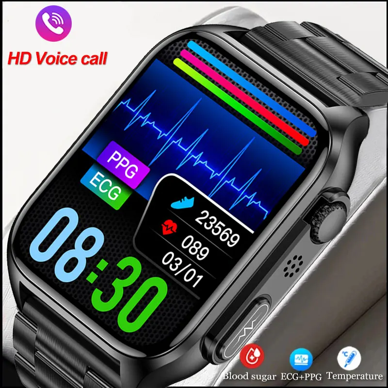 ECG+PPG Smart Watch Men Bluetooth Call Clock Heart Rate Blood Pressure Blood Oxygen Health Blood sugar Monitoring Smart Watches
ECG+PPG Smart Watch Men Bluetooth Call Clock Heart Rate Blood Pressure Blood Oxygen Health Blood sugar Monitoring Smart Watches