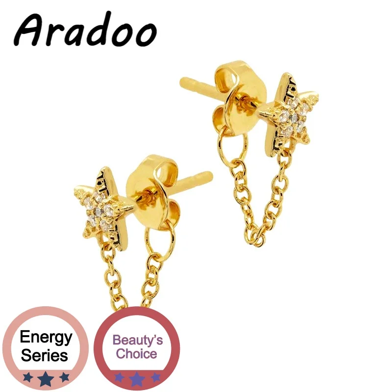 ARADOO S925 Silver Diamond Star Tassel Earrings 18K Gold Plated Simple Diamond Light Luxury Tassel Earrings
ARADOO S925 Silver Diamond Star Tassel Earrings 18K Gold Plated Simple Diamond Light Luxury Tassel Earrings