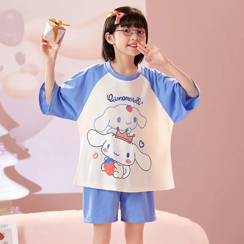 New Hello Kitty Cinnamoroll Kuromi Kawaii Girls Pajamas Cartoon Cotton Thin Homewear Set Princess Style Air Conditioning Clothes
New Hello Kitty Cinnamoroll Kuromi Kawaii Girls Pajamas Cartoon Cotton Thin Homewear Set Princess Style Air Conditioning Clothes
