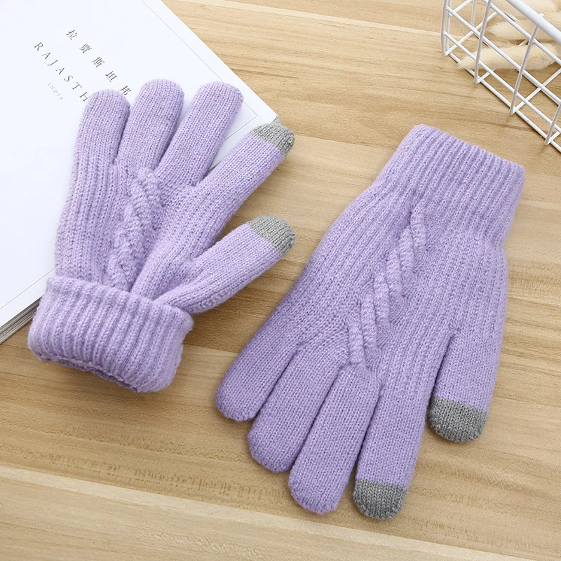 Female Winter Warm Knitted Gloves Unisex Solid Color Touch Screen Mittens Men Outdoor Thick Cycling Driving Gloves
Female Winter Warm Knitted Gloves Unisex Solid Color Touch Screen Mittens Men Outdoor Thick Cycling Driving Gloves