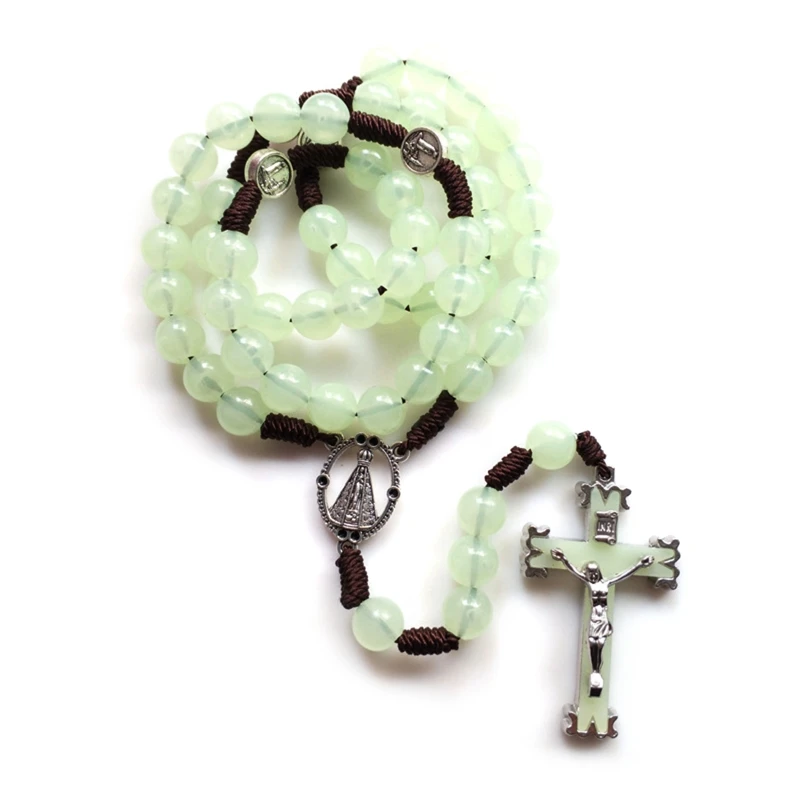 10mm Rosary Beads Luminous Necklace Jesus Crucifix for Cross Pendant Necklaces Glow in Dark Religious Jewelry for Men Women Gift
10mm Rosary Beads Luminous Necklace Jesus Crucifix for Cross Pendant Necklaces Glow in Dark Religious Jewelry for Men Women Gift