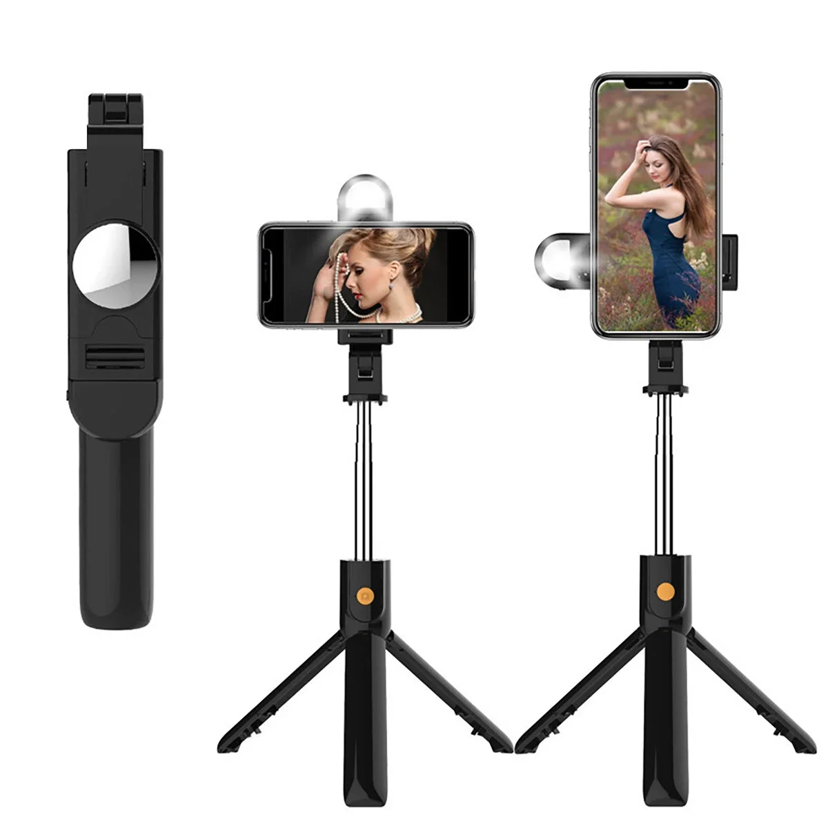

Extendable Bluetooth Tripod Selfie Stick with 2-Gear Stepless Dimming Light LED Fill Light for Mobile Phone