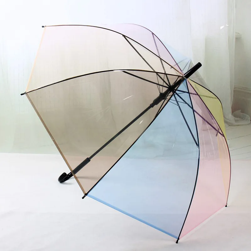 Transparent Clear Colour Umbrella Creative Rainbow Kids Small Fresh Long Handle Automatic Rainny Umbrella
Transparent Clear Colour Umbrella Creative Rainbow Kids Small Fresh Long Handle Automatic Rainny Umbrella