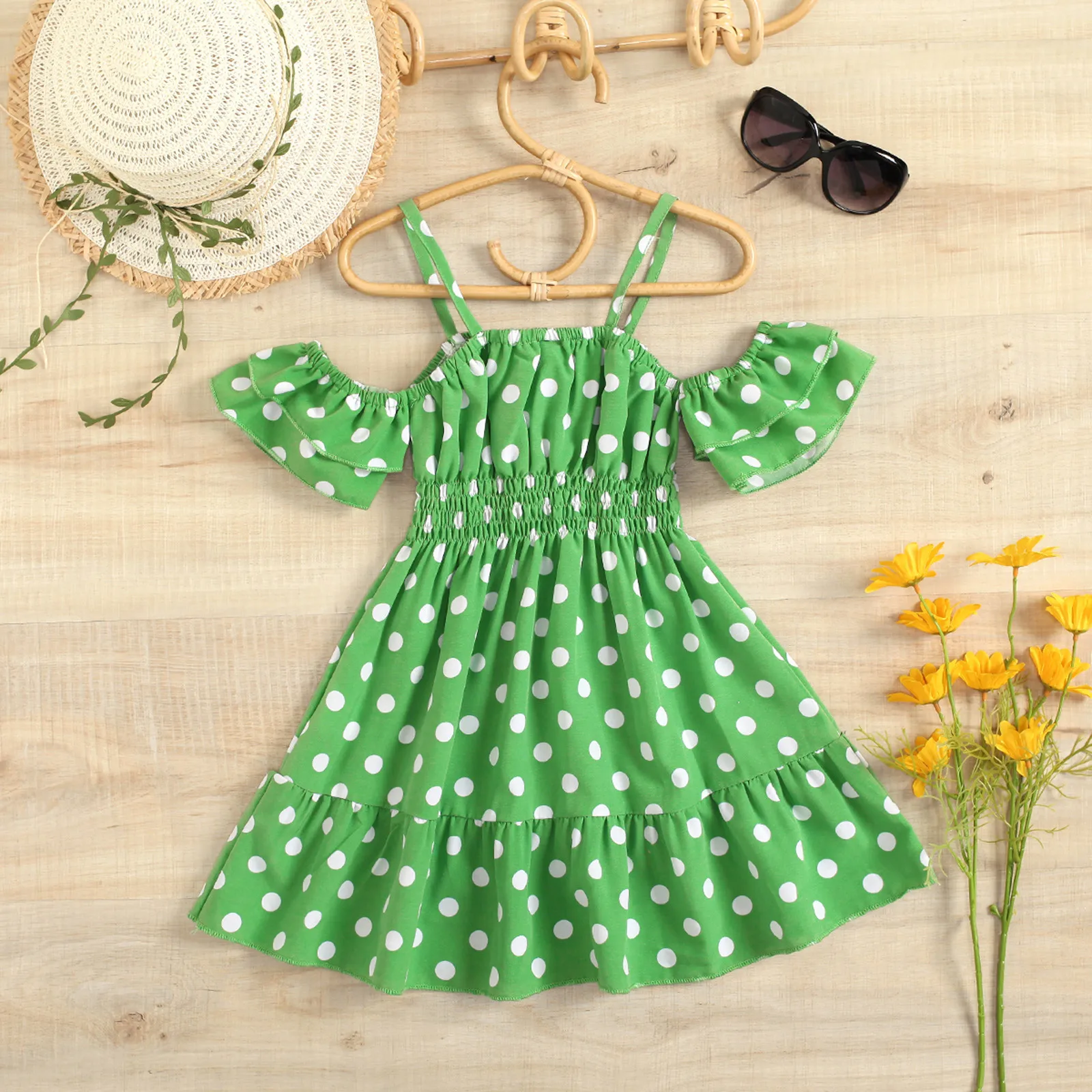 Summer Princess Girls Dresses Dot Prints Elastic Waist Short Sleeve Off Shoulder Ruffles A-Line Dress Girls 2 3 4 5 6 7 Years
Summer Princess Girls Dresses Dot Prints Elastic Waist Short Sleeve Off Shoulder Ruffles A-Line Dress Girls 2 3 4 5 6 7 Years