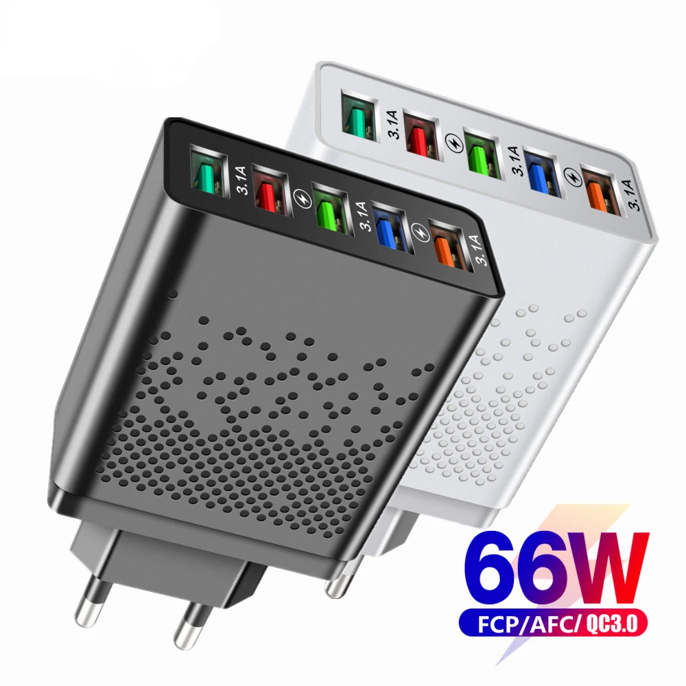 5 Ports USB Charger Adapter 66W Fast Charger For Phone Charging For iphone Samsung Xiaomi Tablet Quick Mobile Charger QC 3.0
5 Ports USB Charger Adapter 66W Fast Charger For Phone Charging For iphone Samsung Xiaomi Tablet Quick Mobile Charger QC 3.0