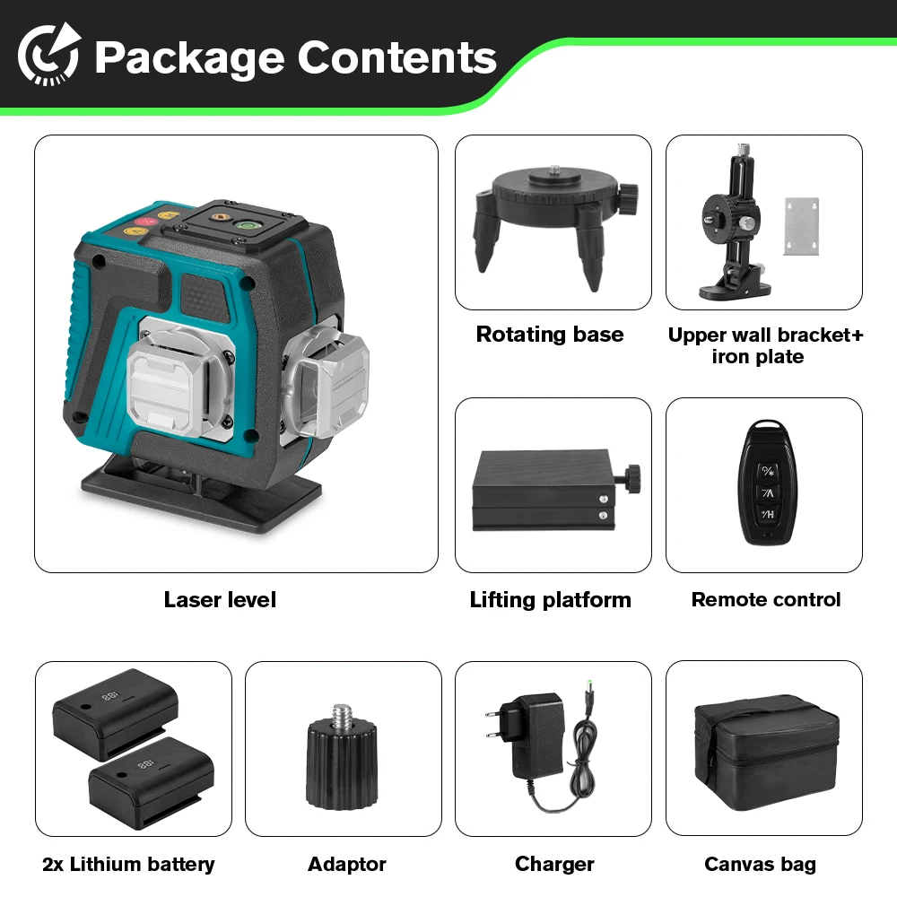 HGLINE 3D лазерный уровень 12 линий
HGLINE 3D лазерный уровень 12 линий