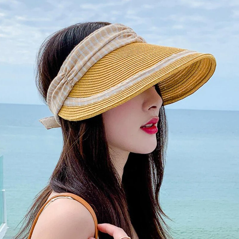 Fashion Summer Sun Hats Women Straw Hat Adjustable Empty Top Hat Outdoor Sun Protection Caps Large Brim Visors Casquette Femme
Fashion Summer Sun Hats Women Straw Hat Adjustable Empty Top Hat Outdoor Sun Protection Caps Large Brim Visors Casquette Femme