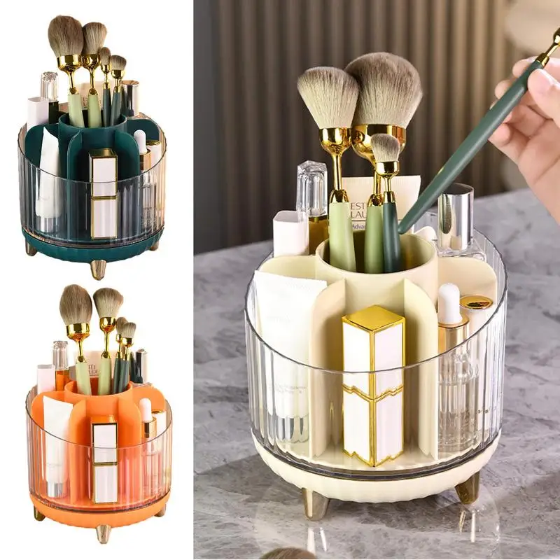 Rotating Makeup Brush Holder With Lid Luxury Cosmetic Organizer Desktop Makeup Brush Storage Bucket Cosmetic Storage Shelf
Rotating Makeup Brush Holder With Lid Luxury Cosmetic Organizer Desktop Makeup Brush Storage Bucket Cosmetic Storage Shelf