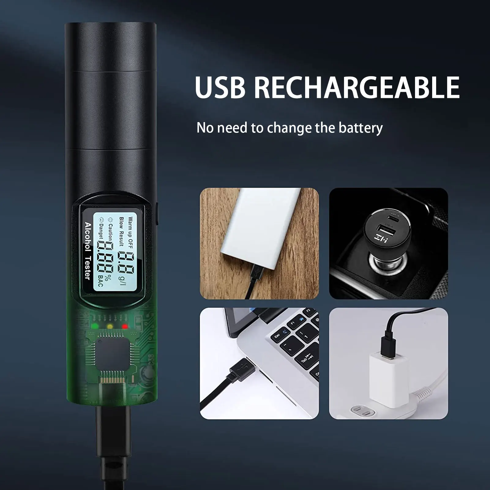 Portable Breathalyzer Non-Contact Breath Tester With Digital Display Screen USB Rechargeable Breathometer High Accuracy
Portable Breathalyzer Non-Contact Breath Tester With Digital Display Screen USB Rechargeable Breathometer High Accuracy