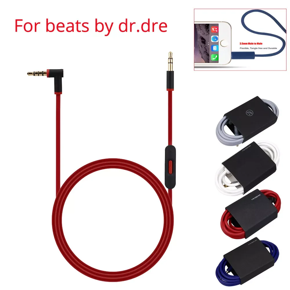 Replacement Cable For Beats By Dre Headphones Solo/Studio/Pro 3.5mm to 3.5mm Male Audio Cable Cord Wire with In-line Microphone
Replacement Cable For Beats By Dre Headphones Solo/Studio/Pro 3.5mm to 3.5mm Male Audio Cable Cord Wire with In-line Microphone
