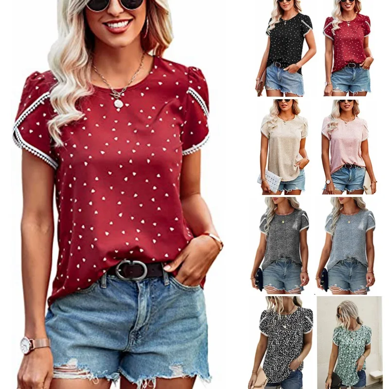2022 Women's Printed Lace Crochet Short Sleeve Round Neck TShirt Short Sleeve Top Graphic T Shirts Harajuku Tops for Women
2022 Women's Printed Lace Crochet Short Sleeve Round Neck TShirt Short Sleeve Top Graphic T Shirts Harajuku Tops for Women
