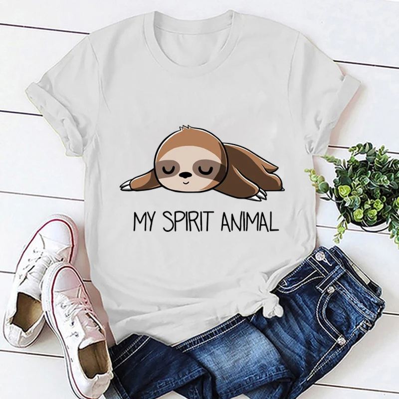 Sloth MY SPIRIT ANIMAL Print Women's T Shirts Fashion Women Summer Cool Short Sleeve Tops Tee Shirts Clothing Camisetas De Mujer
Sloth MY SPIRIT ANIMAL Print Women's T Shirts Fashion Women Summer Cool Short Sleeve Tops Tee Shirts Clothing Camisetas De Mujer