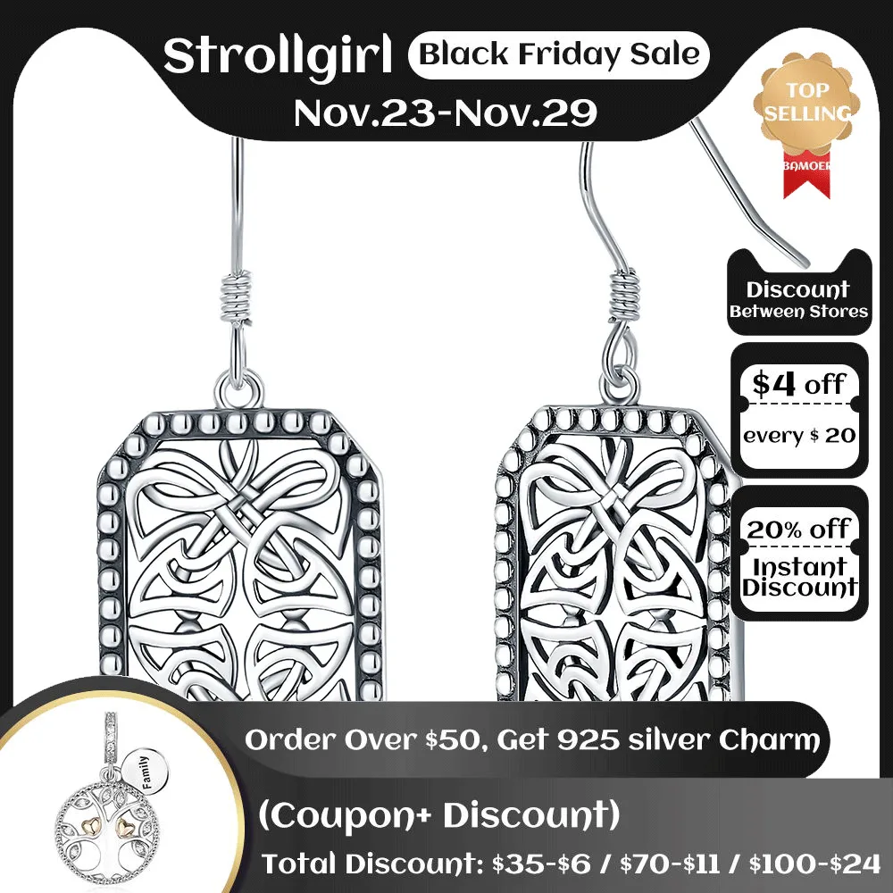 925 Sterling Silver Celtic Knot Filigree Butterfly Drop Earrings Rectangle Irish Jewelry Christmas Gifts for Women Girls Friend
925 Sterling Silver Celtic Knot Filigree Butterfly Drop Earrings Rectangle Irish Jewelry Christmas Gifts for Women Girls Friend