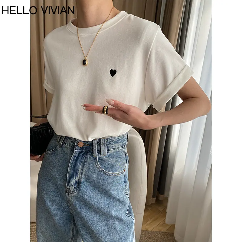 2023 Spring and Summer New Women's T-shirt Contrast Color Love Embroidery Comfortable Cotton Casual Short-sleeved T-shirt Loose
2023 Spring and Summer New Women's T-shirt Contrast Color Love Embroidery Comfortable Cotton Casual Short-sleeved T-shirt Loose