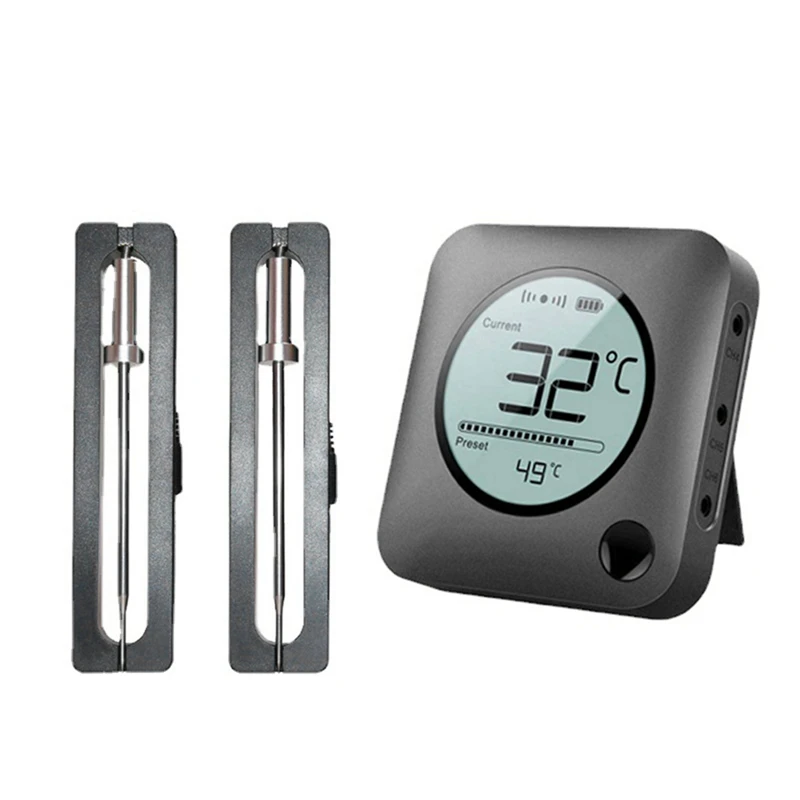 BBQ Cooking Food Thermometer Bluetooth Smart Safe Grill Thermometer With Timer Temperature Alarm For BBQ Oven Cooking
BBQ Cooking Food Thermometer Bluetooth Smart Safe Grill Thermometer With Timer Temperature Alarm For BBQ Oven Cooking