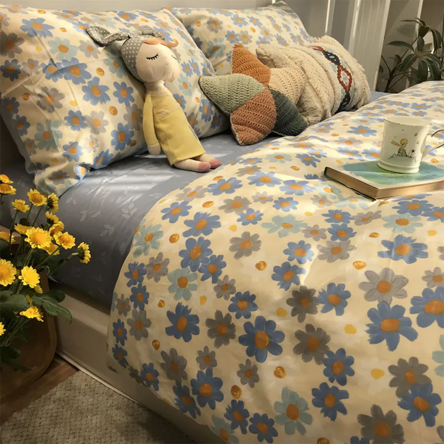 Fashion pastoral flower bedding set girl,blue gray cotton twin full queen king home textile flat sheet pillow case duvet cover
Fashion pastoral flower bedding set girl,blue gray cotton twin full queen king home textile flat sheet pillow case duvet cover