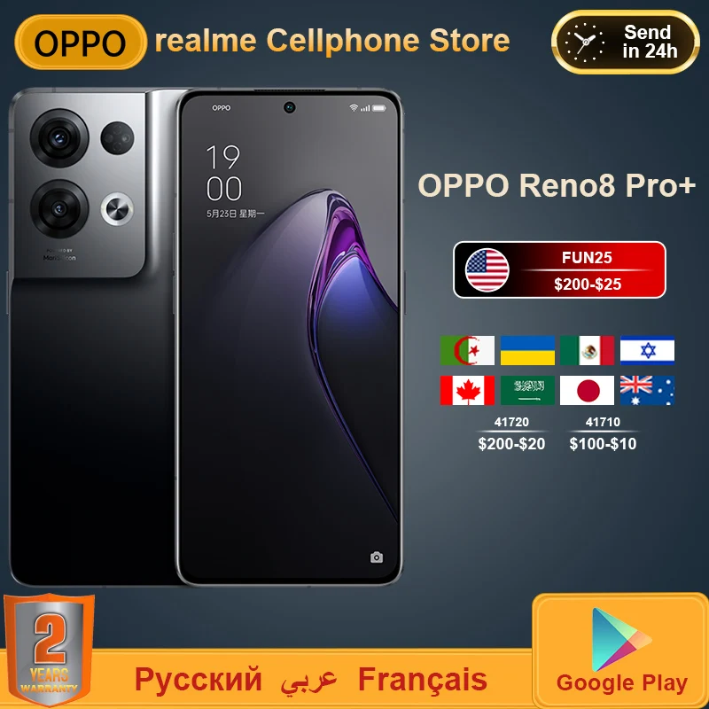OPPO Reno8 Reno 8 Pro+ Plus 5G Mobile Phone Dimensity 8100-MAX 120Hz 6.7 AMOLED 50MP Camera 80W SuperVOOC Android NFC Smartphone
OPPO Reno8 Reno 8 Pro+ Plus 5G Mobile Phone Dimensity 8100-MAX 120Hz 6.7 AMOLED 50MP Camera 80W SuperVOOC Android NFC Smartphone