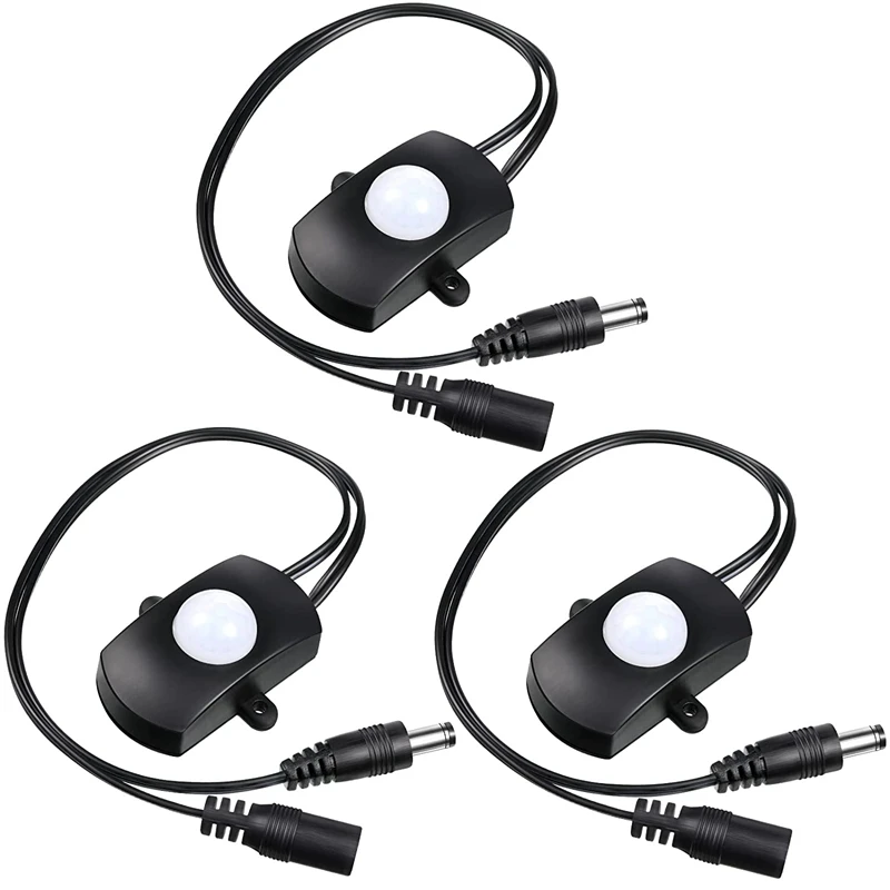 3Pcs Automatic Mini 5A PIR Infrared Motion Sensor Detector Switch For LED Strip Light + Female Male DC Power Connector
3Pcs Automatic Mini 5A PIR Infrared Motion Sensor Detector Switch For LED Strip Light + Female Male DC Power Connector