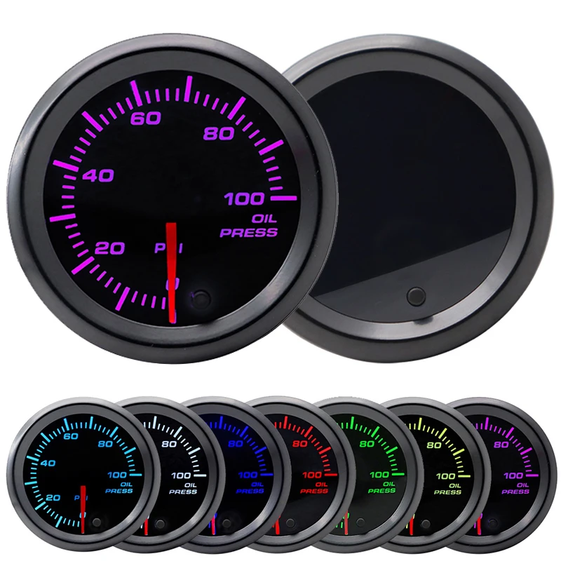 2" 52mm LED Tinted 7 Color Oil Pressure Gauge 0-100 PSI With Sensor 12V Car Gauge Meter High Performance
2" 52mm LED Tinted 7 Color Oil Pressure Gauge 0-100 PSI With Sensor 12V Car Gauge Meter High Performance