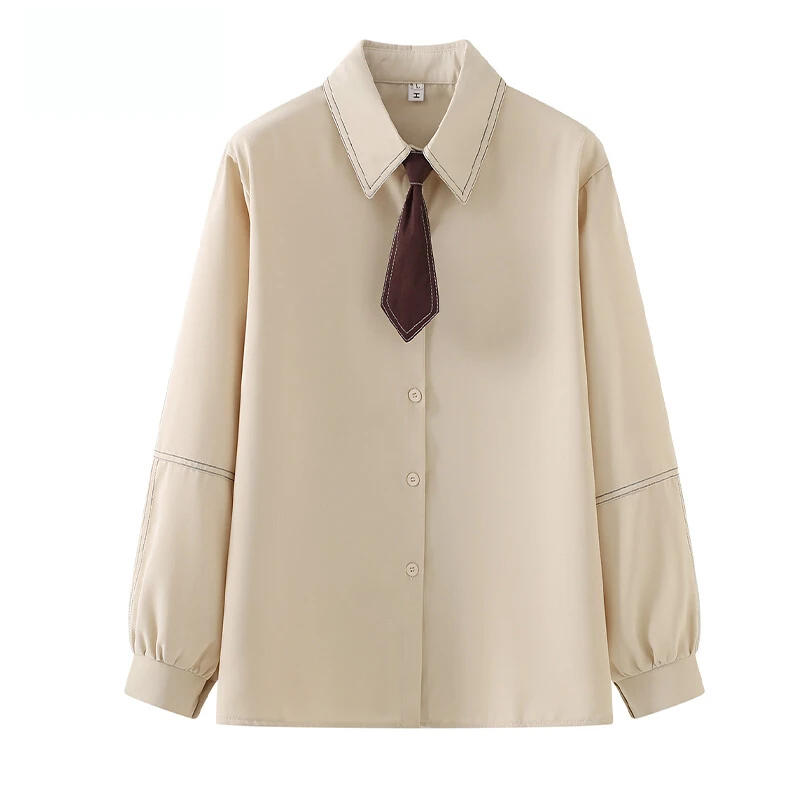 College Style Shirt for Women 2023 New Spring and Autumn Underlay Long Sleeve Tie Temperament Apricot Top
College Style Shirt for Women 2023 New Spring and Autumn Underlay Long Sleeve Tie Temperament Apricot Top