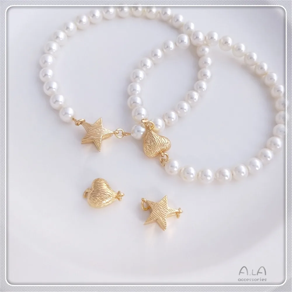 Magnetic buckle 14K gold five-pointed star heart shaped magnet buckle manual DIY bracelet ending magnetic hook accessories
Magnetic buckle 14K gold five-pointed star heart shaped magnet buckle manual DIY bracelet ending magnetic hook accessories