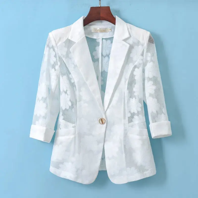 White Suit Coat Women's Spring And Summer Versatile Fashion Foreign Style Seven Sleeve Suit Top
White Suit Coat Women's Spring And Summer Versatile Fashion Foreign Style Seven Sleeve Suit Top