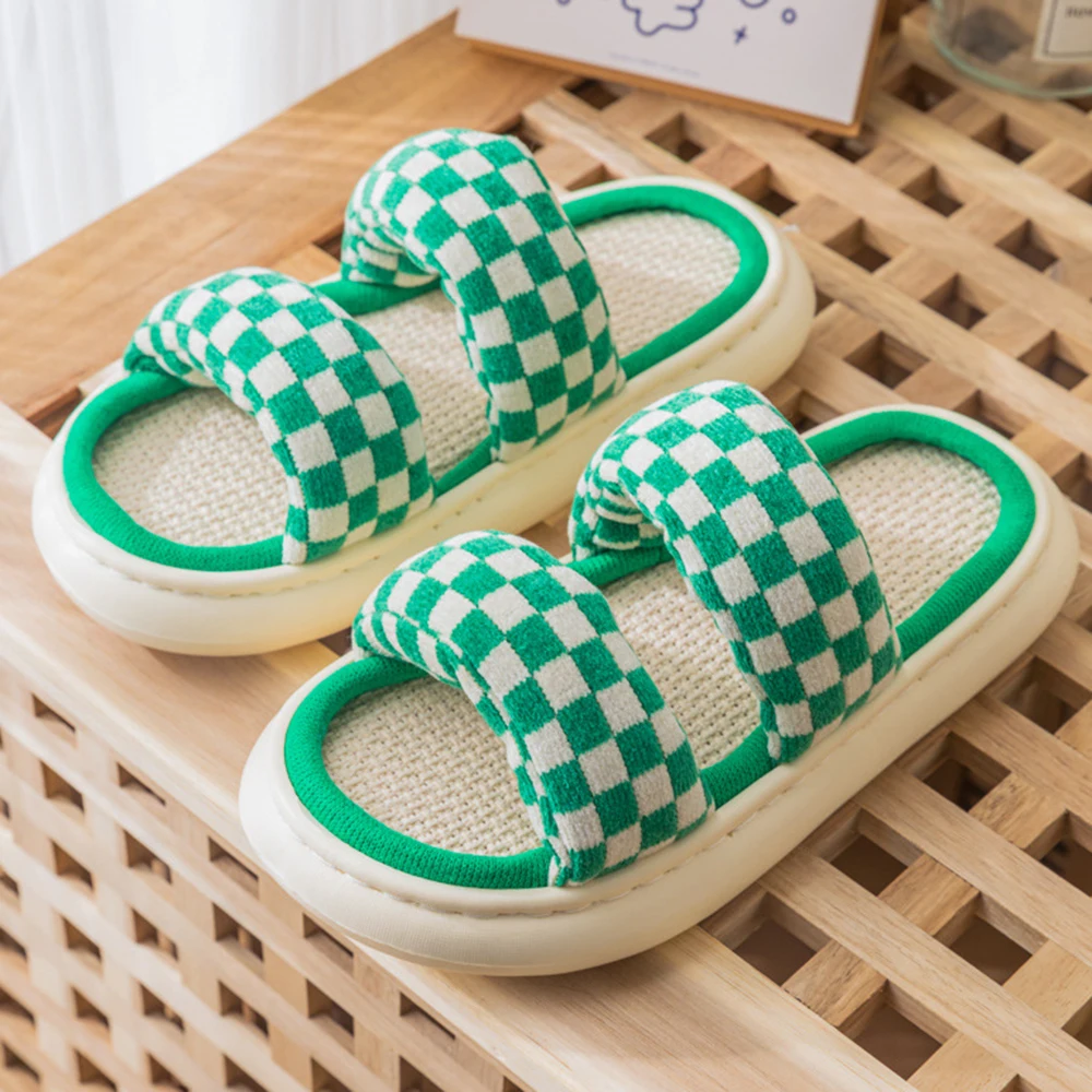Gingham Women Indoor Slippers Floor Flat Shoes Comfort Anti-slip Home Flax Linen Slipper Unisex Female Men House Cotton Slides
Gingham Women Indoor Slippers Floor Flat Shoes Comfort Anti-slip Home Flax Linen Slipper Unisex Female Men House Cotton Slides