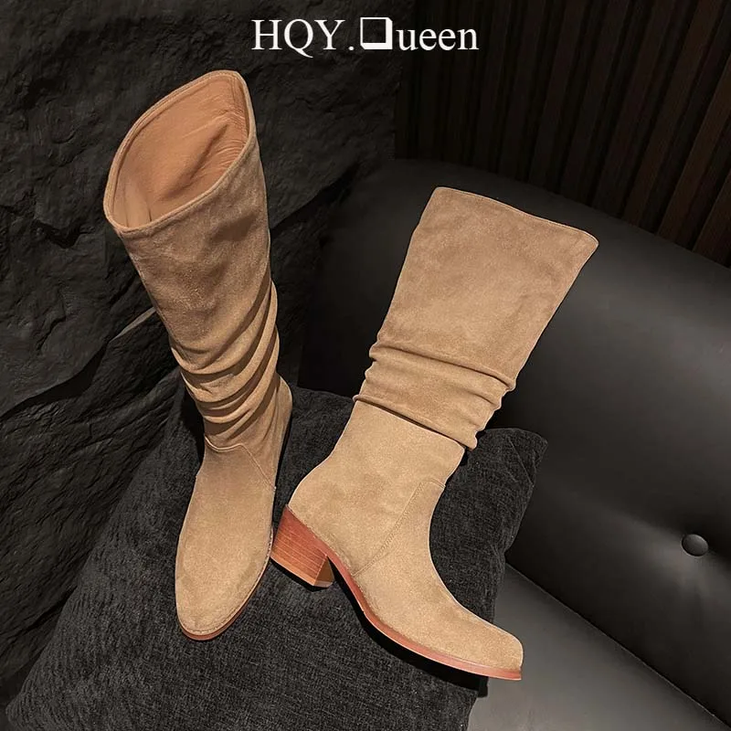 Женские сапоги до колена, из натуральной кожи, на каблуке, модная Осенняя обувь для женщин, туфли-лодочки, длинные сапоги в западном стиле, 2023
Женские сапоги до колена, из натуральной кожи, на каблуке, модная Осенняя обувь для женщин, туфли-лодочки, длинные сапоги в западном стиле, 2023