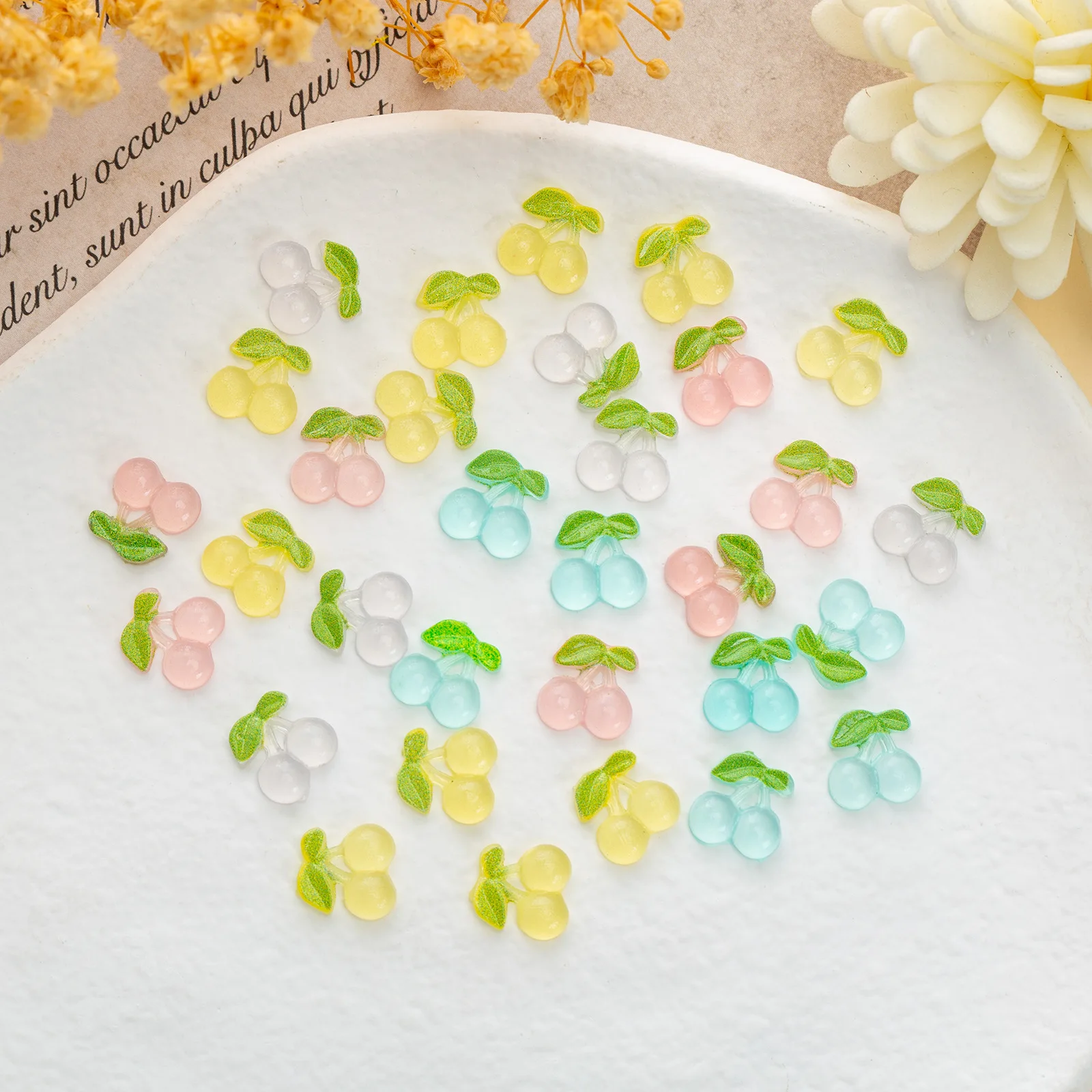 20pcs Summer Cherry Nail Art Resin Charms Luminous Fruit Glow in Dark Design Nail Decorations DIY Manicure Supplies Accessories
20pcs Summer Cherry Nail Art Resin Charms Luminous Fruit Glow in Dark Design Nail Decorations DIY Manicure Supplies Accessories
