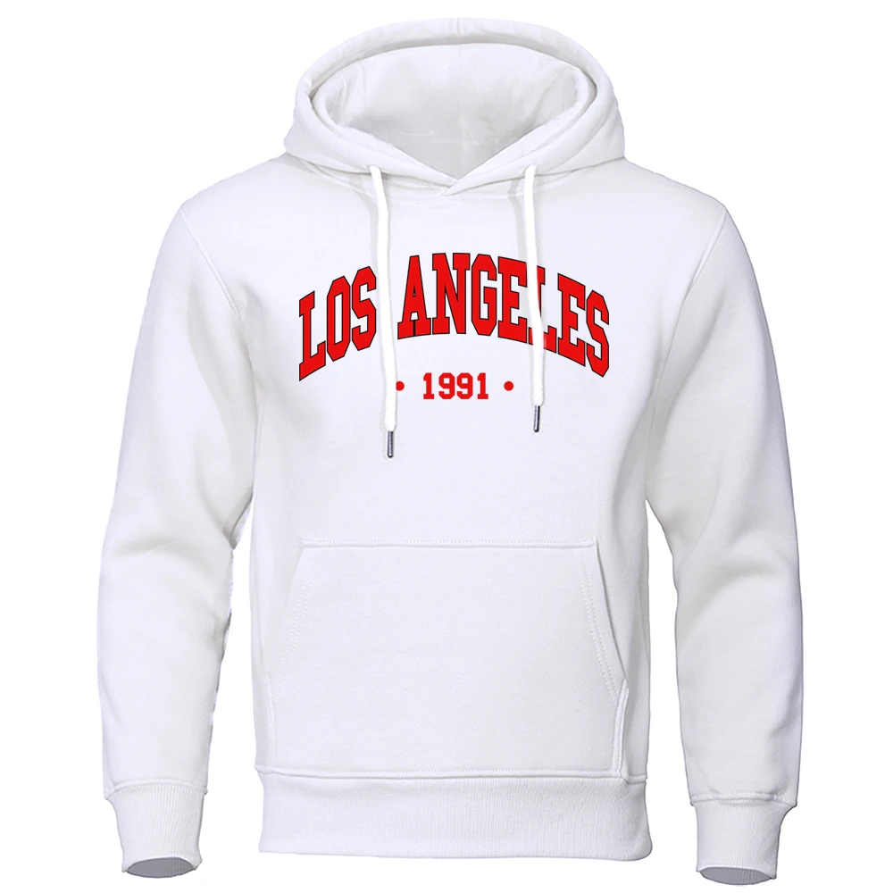 

Los Angels 1991 Usa City Letter Hoody Mens Crewneck Street Sweatshirt Hip Hop New Casual Clothing Pullovers Fleece Loose Hoodie