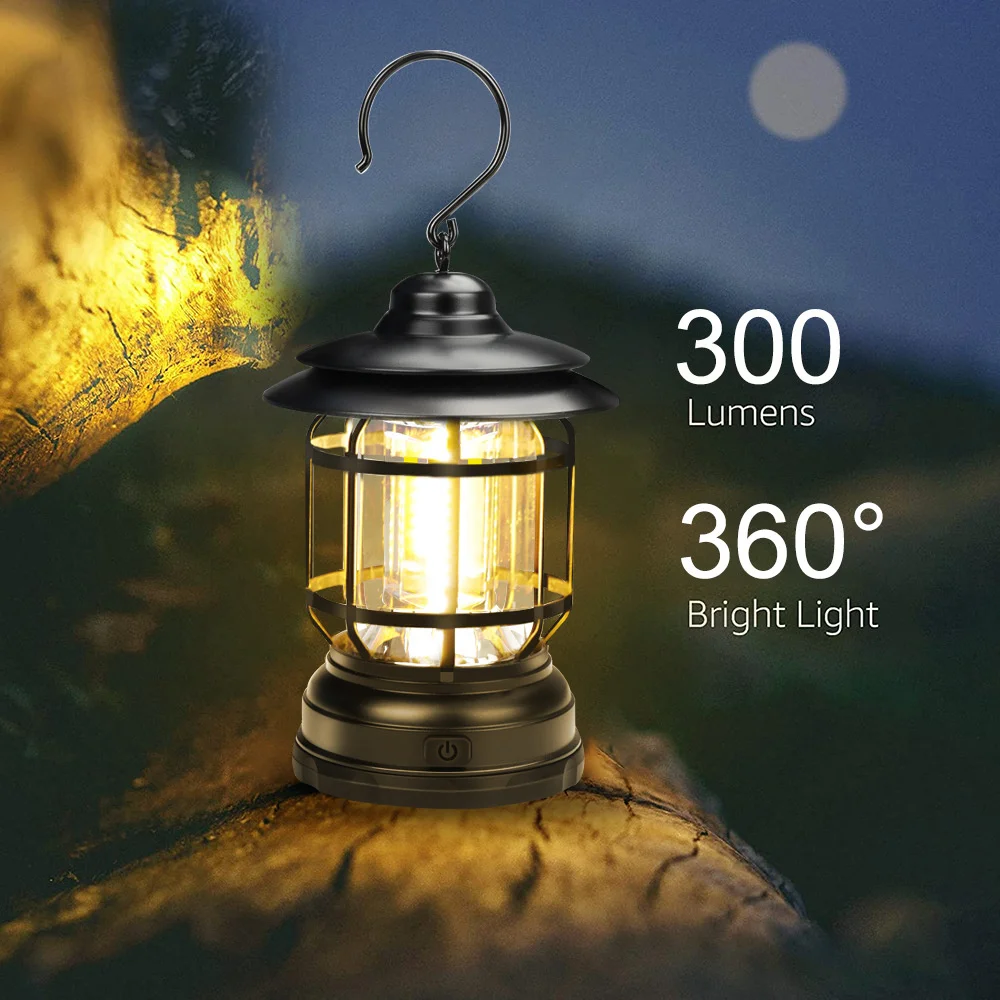 Portable Camping Lantern Retro Multifunctional Outdoor Tent Light With Hook 2-speed Dimming ABS Waterproof Emergency Lamp
Portable Camping Lantern Retro Multifunctional Outdoor Tent Light With Hook 2-speed Dimming ABS Waterproof Emergency Lamp