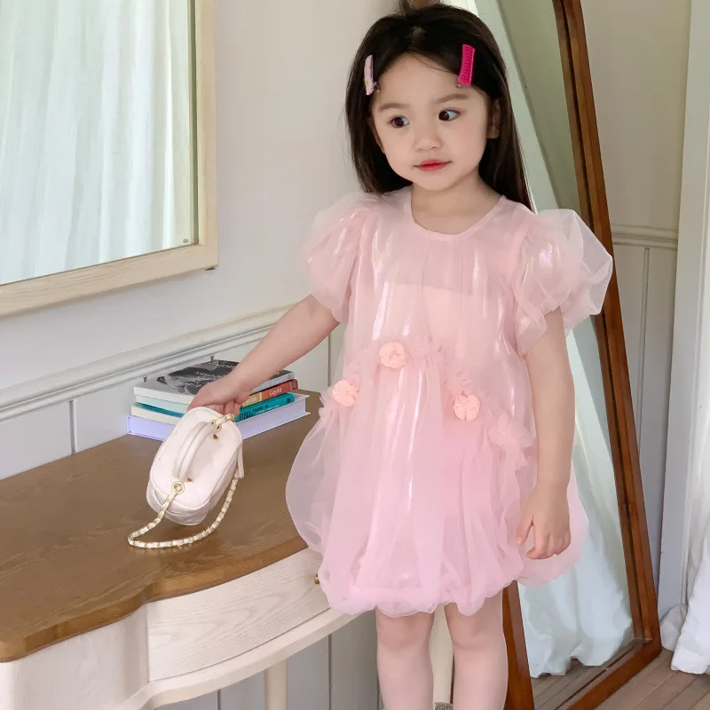 Korean Children Dress 2023 Summer Cute Girls Pink Puff Sleeve Mesh Princess Dress Toddler Girls Birthday Party Kids Clothes
Korean Children Dress 2023 Summer Cute Girls Pink Puff Sleeve Mesh Princess Dress Toddler Girls Birthday Party Kids Clothes