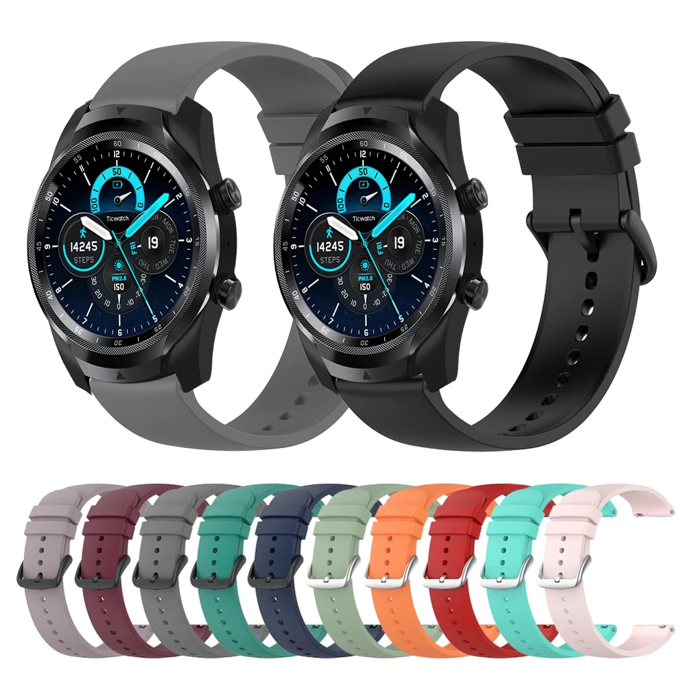Силиконовый спортивный ремешок для TicWatch Pro 2021/Pro 3 GPS/GTX браслет E3/GTH сменный Браслет