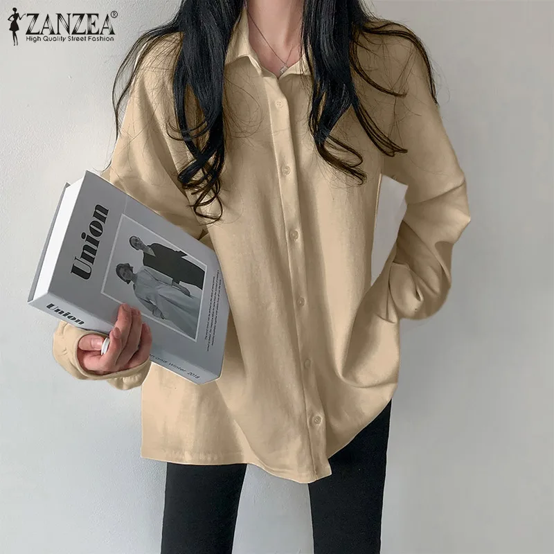 Осень 2022, женские свитшоты в стиле Харадзюку, топы ZANZEA с длинным рукавом, Повседневная однотонная свободная толстовка с воротником на пугов...
Осень 2022, женские свитшоты в стиле Харадзюку, топы ZANZEA с длинным рукавом, Повседневная однотонная свободная толстовка с воротником на пугов...