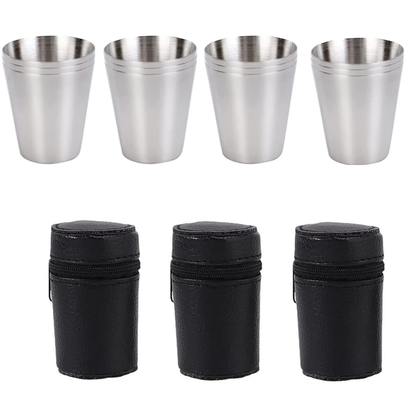 12Pcs Hip Flask Cups Stainless Steel Shot Glasses 30Ml Stackable Drinking Cups Portable Metal Cups With 3 Case
12Pcs Hip Flask Cups Stainless Steel Shot Glasses 30Ml Stackable Drinking Cups Portable Metal Cups With 3 Case