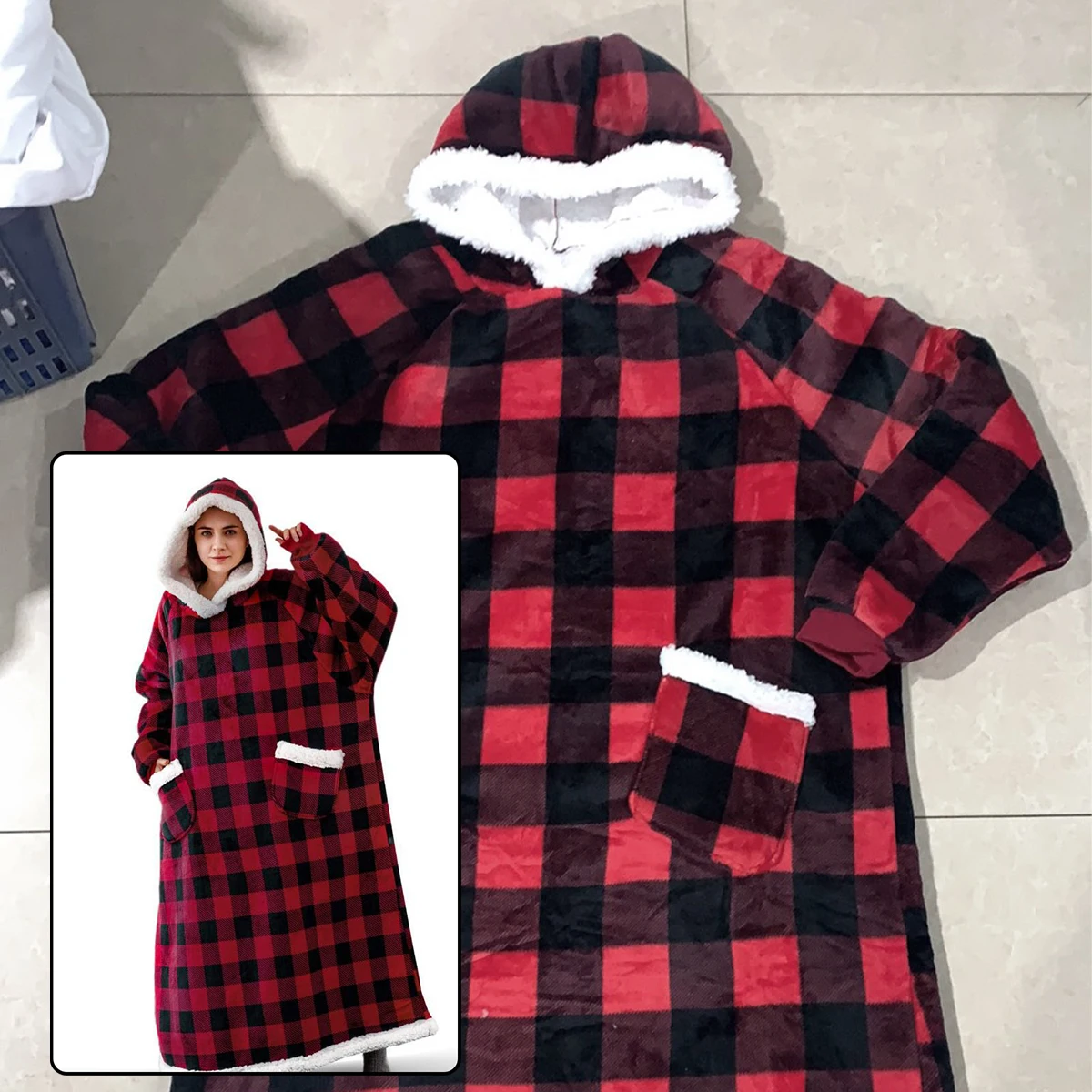 Super Long Hoodies Blanket Soft Warm Winter Hoodies Sleeved Comfortable Flannel Blanket Sweatshirt with Pocket Wearable Plush
Super Long Hoodies Blanket Soft Warm Winter Hoodies Sleeved Comfortable Flannel Blanket Sweatshirt with Pocket Wearable Plush