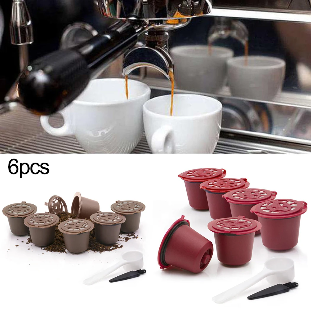 6pcs Reusable Refillable Coffee Capsule Pods with Spoon and Brush For Nespresso Essenza U Milk Citiz Gran Maestra Pixe Concept
6pcs Reusable Refillable Coffee Capsule Pods with Spoon and Brush For Nespresso Essenza U Milk Citiz Gran Maestra Pixe Concept