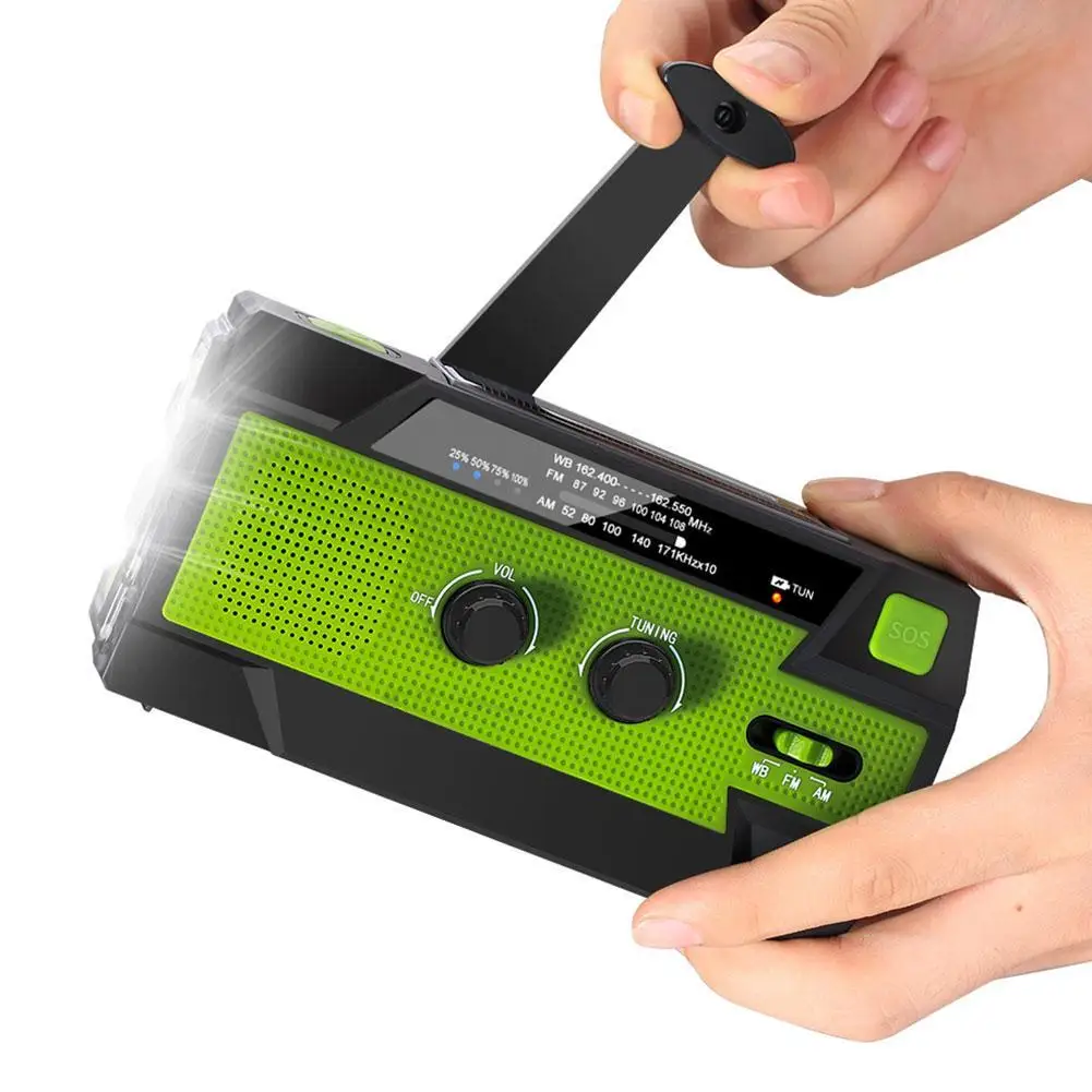 Portable Emergency Radio Solar Powered Hand Crank AM/FM/NOAA Multi-Functional Outdoor Camping Radio Flashlight Radio
Portable Emergency Radio Solar Powered Hand Crank AM/FM/NOAA Multi-Functional Outdoor Camping Radio Flashlight Radio