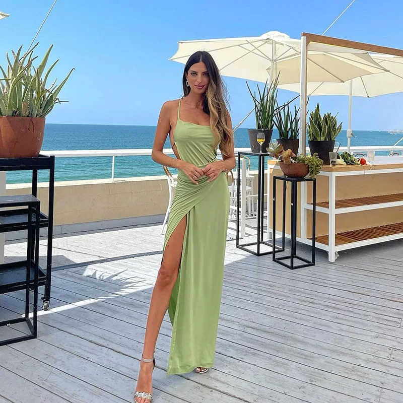 Alinemyer Spaghetti Strap Summer 2022 Wrap Maxi Dress for Women Sleeveless Backless Club Party Bandage Split Dresses Clothes
Alinemyer Spaghetti Strap Summer 2022 Wrap Maxi Dress for Women Sleeveless Backless Club Party Bandage Split Dresses Clothes